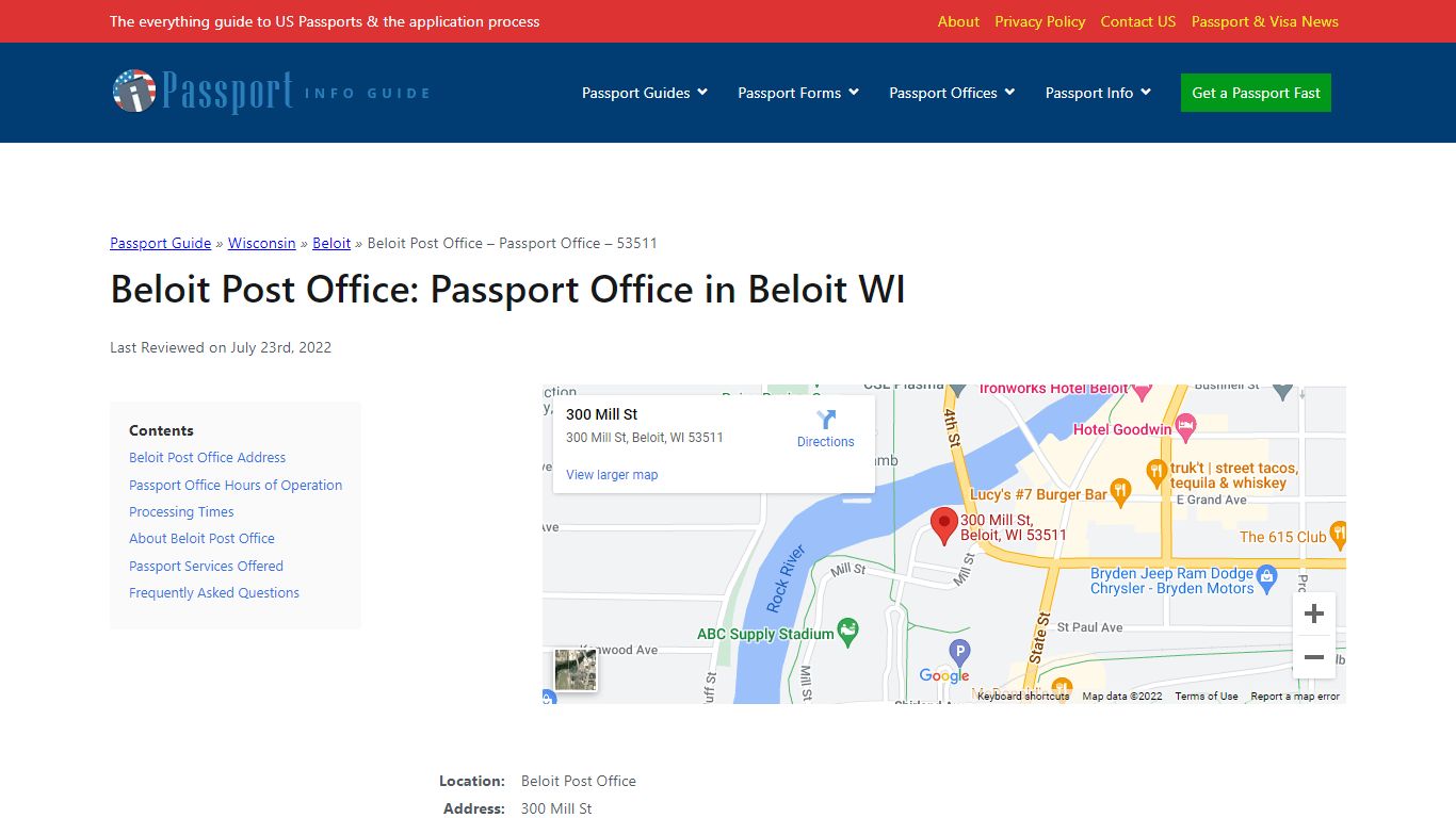 Beloit Post Office in Beloit, WI - Passport Office Information